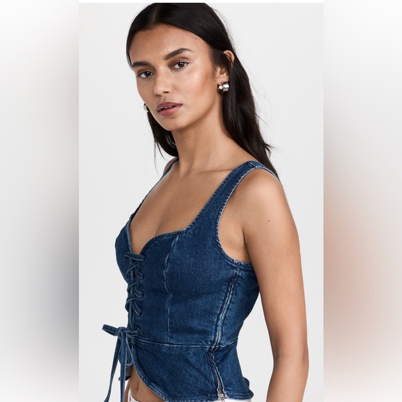 Reformation Fina denim top - size 6 - Picture 3 of 7